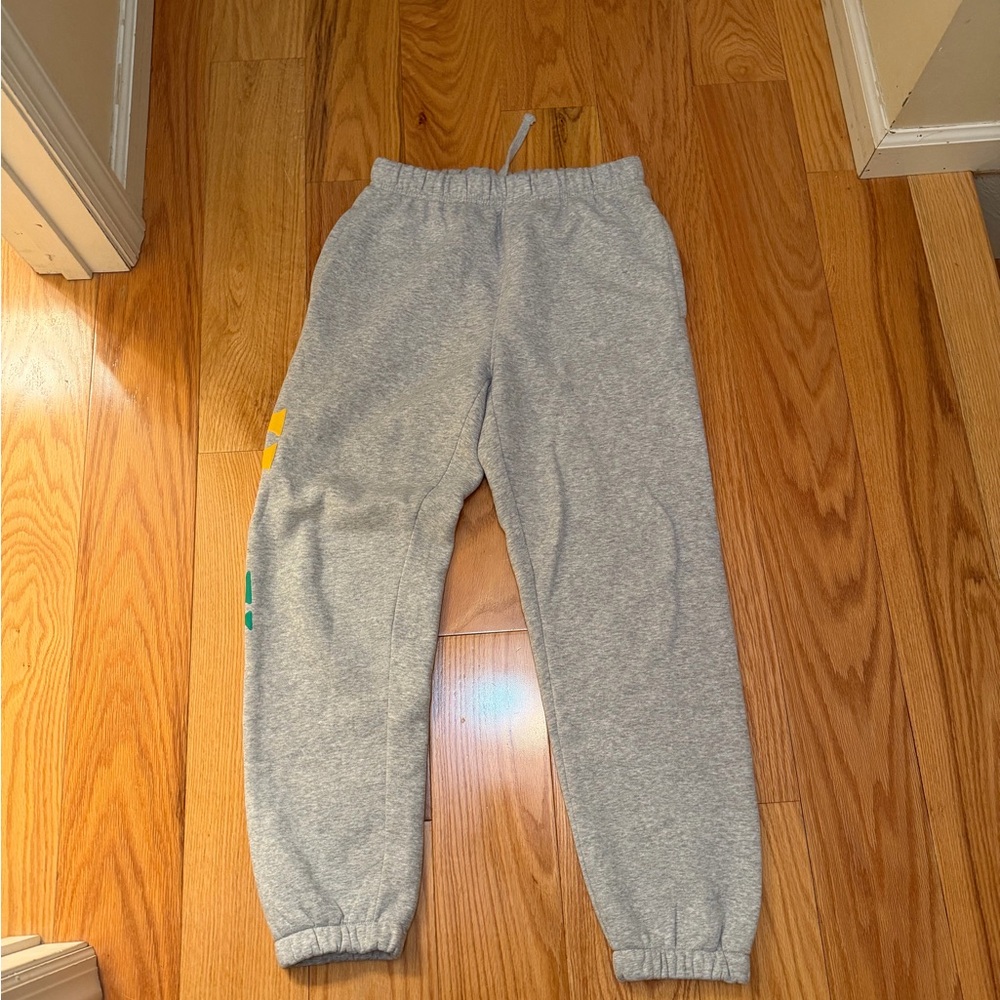 Women's Gray Sweatpants with Colorful Accents
